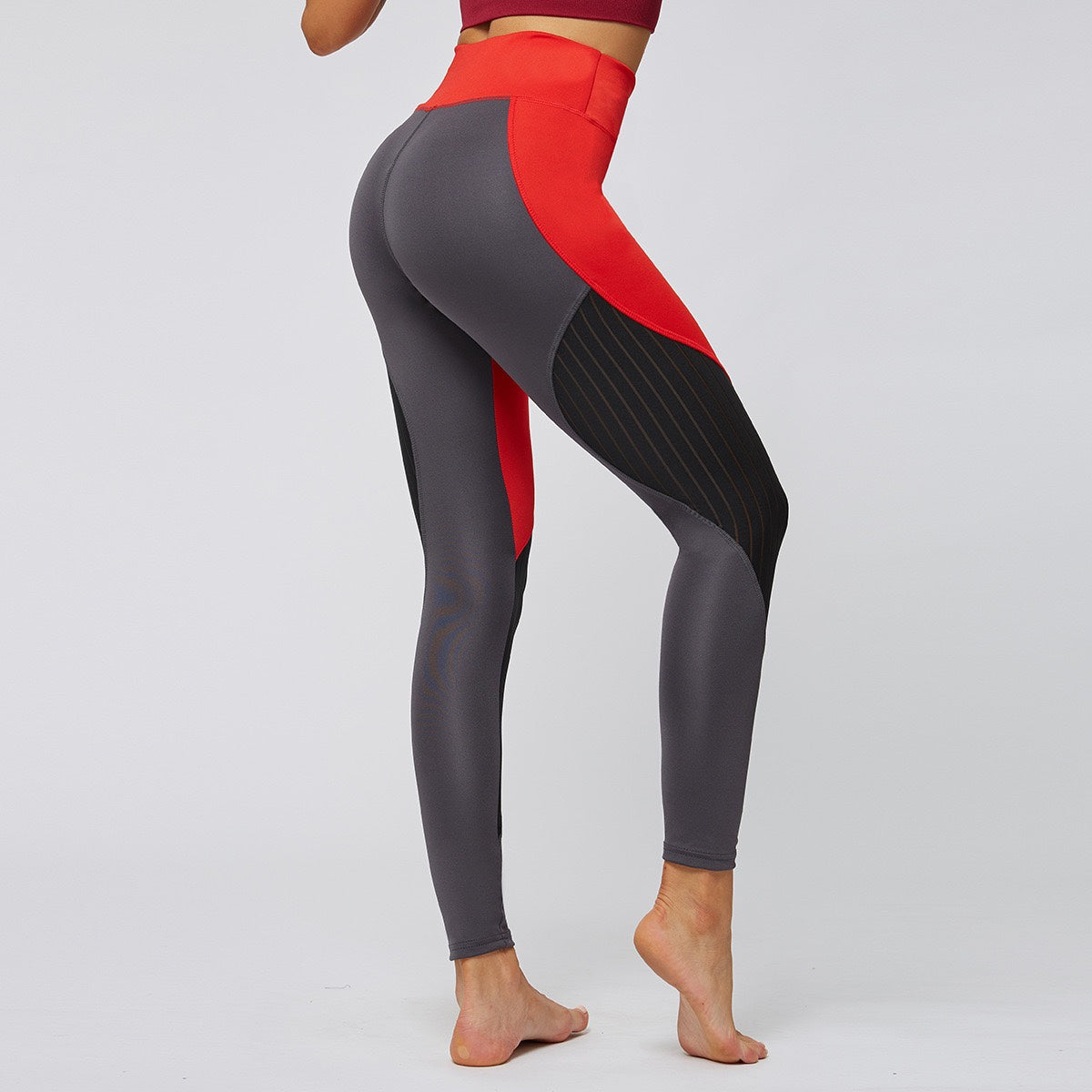 Red High Waisted Workout Pants