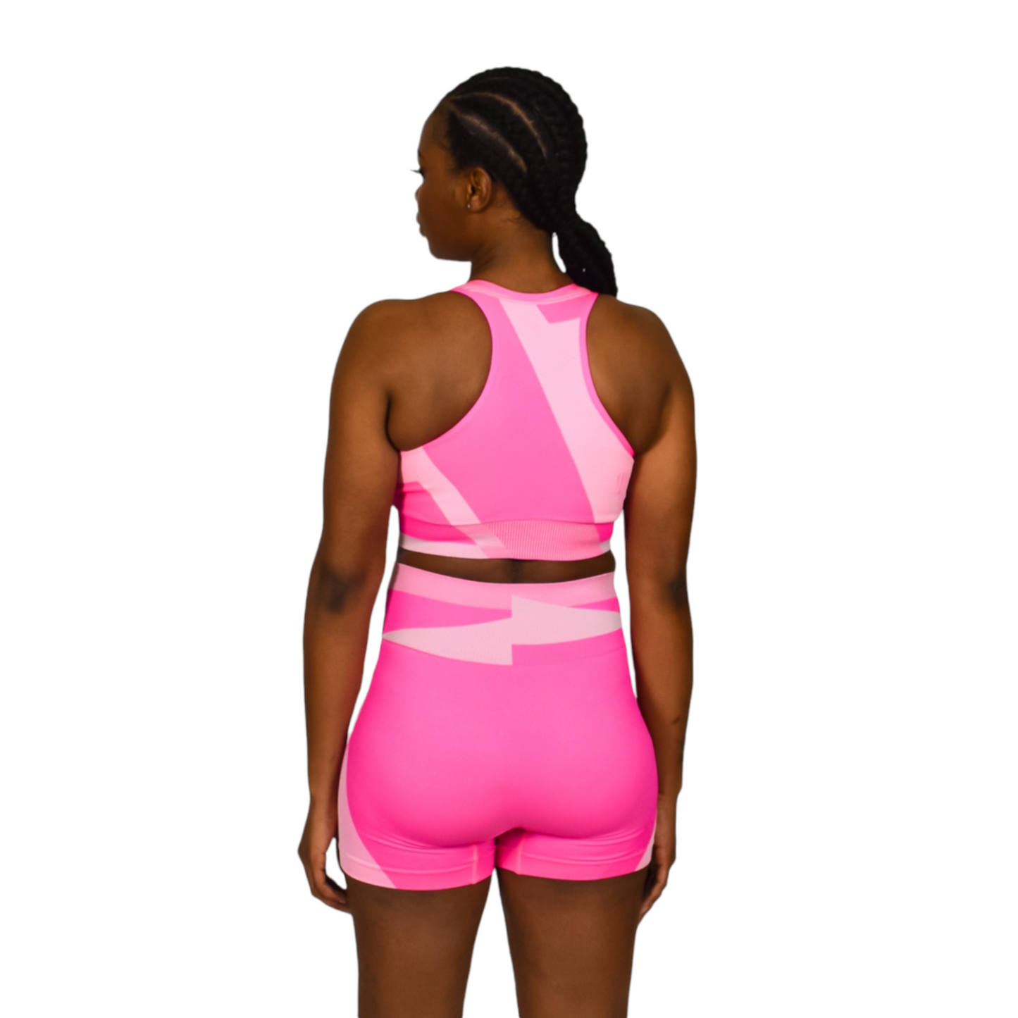 Pink Color Block Short set